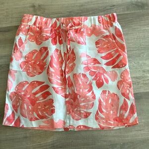 Linen Margaritaville floral print skirt